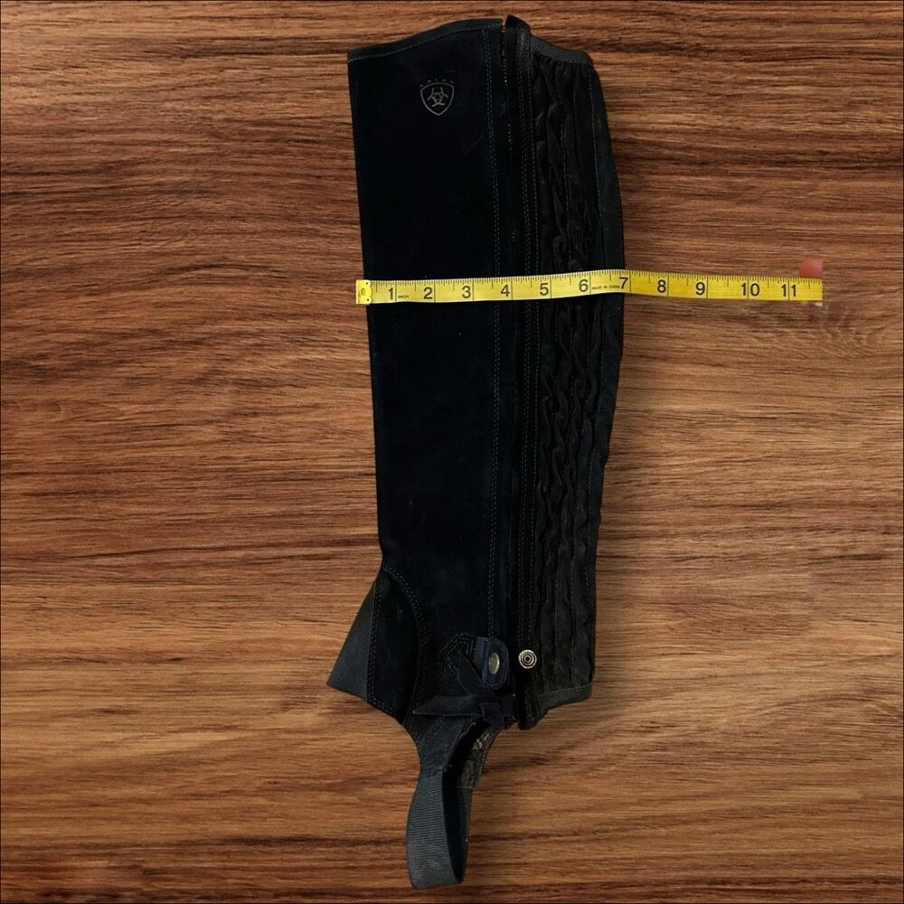 Ariat All Around II Suede Leather Half Chaps Black Equestrian Size MT - Picture 9 of 12